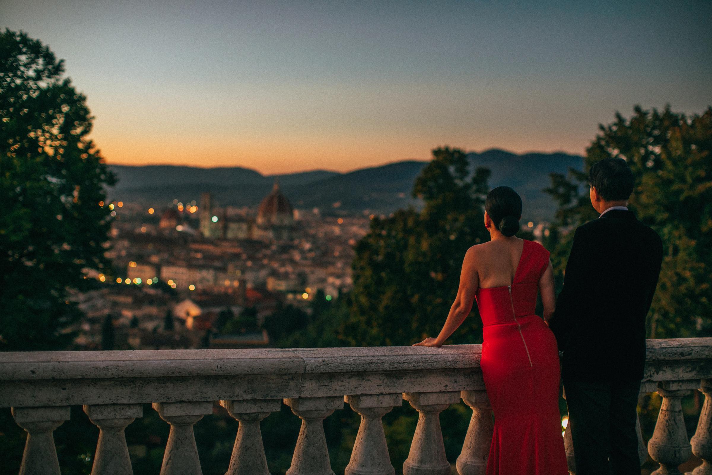 Honeymoon in Florence at Piazzale Michelangelo