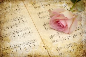 Florence Opera: music score with rose