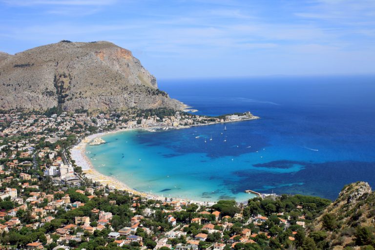 Mondello Bay, Sicily, during a bespoke luxury travel in italy